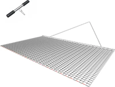 Produktbild von SucceBuy Schleppegge 1830x914 mm aus verzinktem Stahl mit Anhängekette, Anbaugerät für ATVs, UTVs und Traktoren zum Einebnen von Schotterwegen, Fahrspuren und Feldern