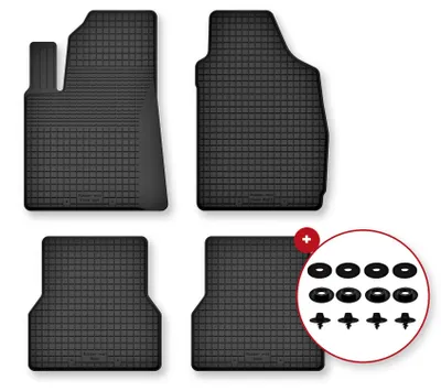 Image de Tapis de sol en caoutchouc pour Ford Ka MK2 FL 2012-2018 (hayon) – 4 pièces, noirs, semi-universel, adapté