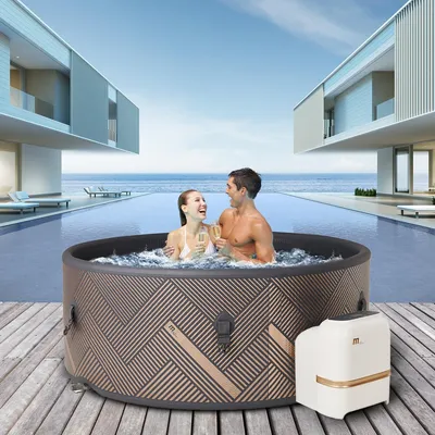 Produktbild von Miweba MSpa Whirlpool Frame Mono | Aufblasbar - Indoor & Outdoor Pool - Ozongenerator - UVC+ Filter - Anti-Frost-System - 6 Personen - App Steuerung