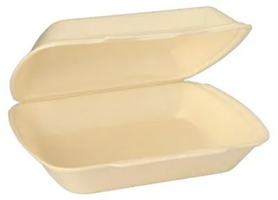 Produktbild von 100 Menüboxen mit Klappdeckel, XPS ungeteilt 7,5 cm x 24,3 cm x 20,8 cm creme