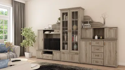 Produktbild von Meblast | Kongo Wohnwand; Helles Sonoma - Premium Beschläge | Möbel, Schlicht, Eleganz TV-Möbel, Große Anbauwand, Schrankwand, Wohnzimmer-Set, Sonoma Eiche