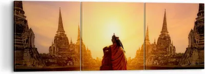 Produktbild von Bild auf Leinwand - Leinwandbild - Tempel Mönch - 120x40cm - Wand Bild - Wanddeko - Wandbilder - Leinwanddruck - Bilder - Kunstdruck - Wanddekoration - Leinwand bilder - Wandkunst - CA120x40-3472