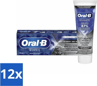 Produktbild von Oral-B Zahnpasta 3D White Charcoal 75 ml - Vorteilspack - 12 Stücke