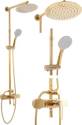 Produktbild von ALDI Duschset Gold, Höhe 1,35 m, Glanzeffekt