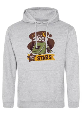 Produktbild von Huuraa Uni Hoodie Sleep under the stars Zelt XXL Heather Grey Vegan Sweatshirt Geschenkidee
