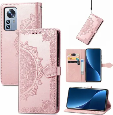 Produktbild von König Design Hülle kompatibel mit Xiaomi 12 Pro Kunstleder Handyhülle - Handy Case Rose Gold