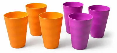 Produktbild von TUPPERWARE Junge Welle Trinkhalmbecher 330 ml (6) lila+orange