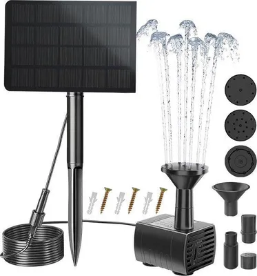 Obrázek produktu pro Solární fontána 25 W, hadice 3 m, 4 trysky, pro zahradu a jezírko, 200 l/min