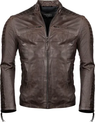 Image de PAULGOS Veste en cuir pour hommes Veste en cuir véritable Veste de transition Fashion en 5 couleurs tailles S-7XL Design 1