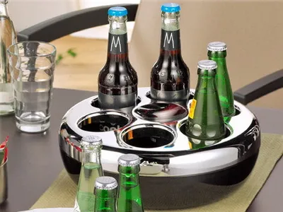 Produktbild von 1x Flaschenkühler "Pure" schwarz/chrom Sektkühler, Sekt