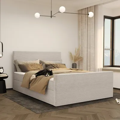 Produktbild von Kaiser Möbel Boxspringbett mit bettkasten und topper 140x200 cm VIESTA stoff Poso Beige
