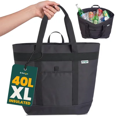 Image de Sac isotherme pliable glacière - 40 litres - Bleu - Pour plage et camping