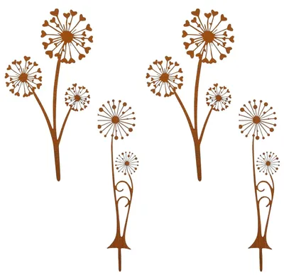 Image de Lot de 4 piquets de jardin décoratifs en métal