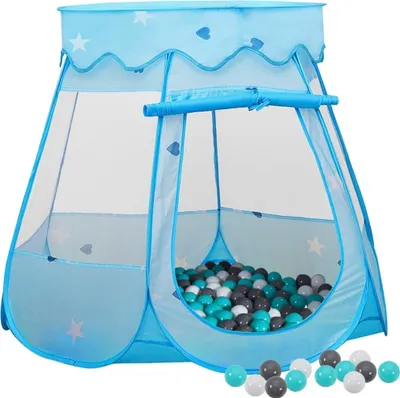 Image de Tente de jeu pour enfants avec 250 balles Bleu 102x102x82 cm