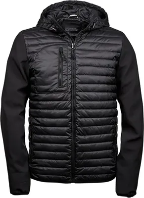 Produktbild von Tee Jays 9628 | Herren Hooded Crossover Softshell Jacke - Farbe: Black/Black - Größe: XXL