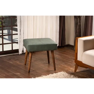Produktbild von Hanah Home, Urga - Green, Fußhocker & -bänke, Sitzpuff, Grün, Holz, 46 x 44 x 46 x  cm