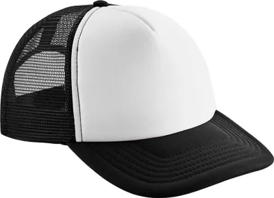 Produktbild von Beechfield - Trucker Cap für Kinder, Snapback BC7018 (Einheitsgröße) (Schwarz/Weiß)