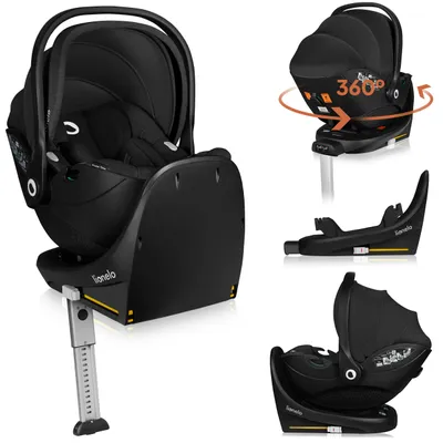 Produktbild von Lionelo Babyschale MOXIE i-Size SET Kindersitzbasis, Kopfstütze verstellbar Seitenschutz Schwarz