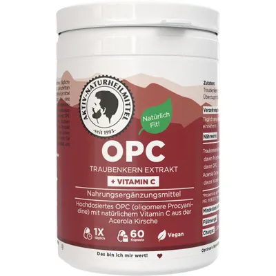 Produktbild von Aktiv Naturheilmittel OPC Traubenkernextrakt Kapseln + Vitamin C
