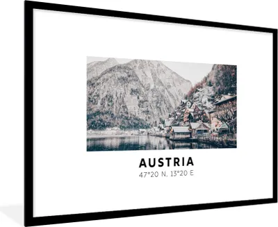 Produktbild von MuchoWow® Gerahmtes Poster Österreich - Wasser - Berge - Alpen 90x60 cm - Poster mit Schwarzem Bilderrahmen Wandposter Rahmen Foto Bilder - Wanddekoration - Fotos