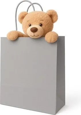 Produktbild von Geschenktüte aus Papier 230 x 120 x 300 mm, grau, minimalistisch