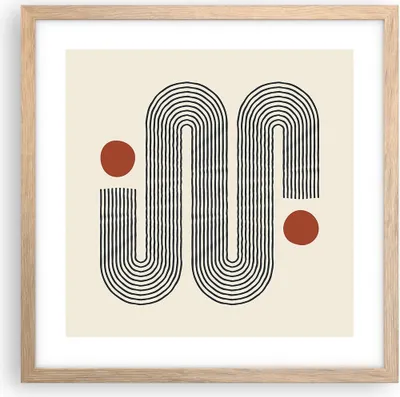 Produktbild von Gerahmtes Poster - Rahmen in heller Eiche - Minimalistisch Modern Abstraktion - 40x40 cm - Wand Bild - Wanddeko - Wandbilder - Kunstposter - Wandposter - Bilderrahmen - Bilder - P2NAC40x40-4901