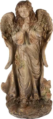 Zdjęcie produktu dla Clayre & Eef Figurka dekoracyjna anioł 38x27x79 cm Beżowy materiał ceramiczny