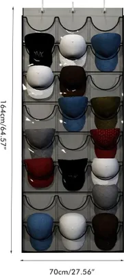 Obrázek produktu pro 24 kapes Hat Rack pro Baseball Hat Organizer Závěsný držák na klobouky pro skříňovou stěnu