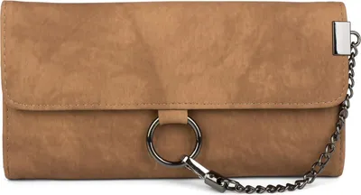 Produktbild von styleBREAKER Damen Geldbörse mit Ring und Kette – Weiches Portemonnaie mit Karabinerhaken und Druckknopfverschluss 02040066