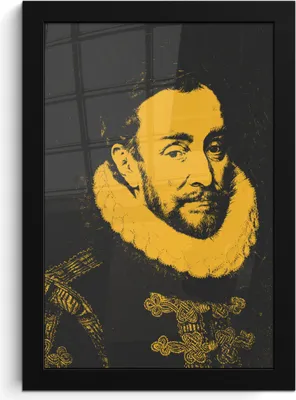 Produktbild von MuchoWow® MuchoWow® Gerahmtes Poster Wilhelm von Oranien - Adriaen Thomasz - Gelb 20x30 cm - Poster mit zchwarzem Bilderrahmen - Drucken - Bilder Poster im Rahmen