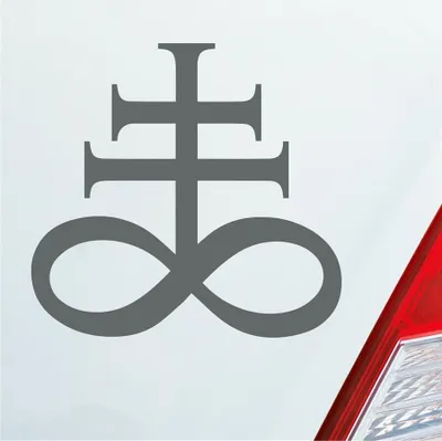 Produktbild von Auto Aufkleber Church of Satan Kirche Satans Zeichen 10x10 cm Grau Sticker Heckscheibenaufkleber