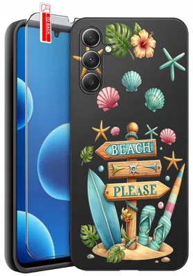 Image de Coques pour Samsung A14 5G – Motifs | Été – Couleurs vives | Coque + protection en verre 9H