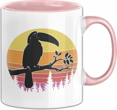 Produktbild von Tukan Regenwald Exotischer Vogel Tasse Geschenk Toucan Vintage (Rosa)