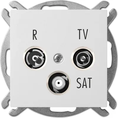 Produktbild von Unterputz Antennendose Radio + TV + SAT weiß Premium serie SENTIA