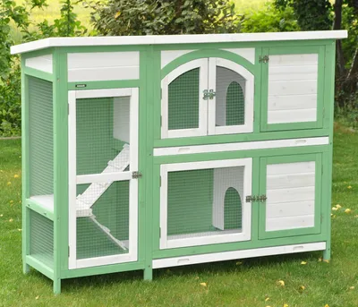Produktbild von Kleintierstall Jumbo grün-weiss 145 x 108 x 48 cm
