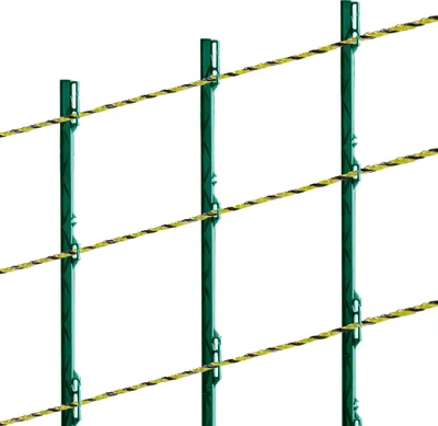 Image de Fil de clôture électrique SucceBuy, 3366 pieds 1026 m de fil polyéthylène portable, 1/8 de pouce de diamètre, 6 brins d'acier inoxydable pour une conductivité fiable et une résistance aux UV et à la rouille