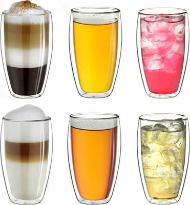 Produktbild von Creano doppelwandiges Thermoglas 250ml „DG-SH“, Doppelwandglas auch für kleine Hände geeignet, doppelwandige Kaffeegläser, Teegläser, Latte Gläser 6er Set