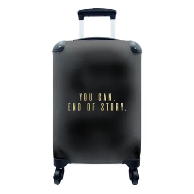 Produktbild von MuchoWow® Koffer Handgepäck Trolley Rollkoffer Kleine Reisekoffer mit 4 Rollen - Zitate - Motivation - Gold - Cabin Size < 55x40x23 cm & 55x40x20 cm - Fotokoffer - Kabinenkoffer - Boardgepäck - Reise-Box - Reisekoffer - Reisegepäck - Koffer mit Bild - Trolley für Kinder