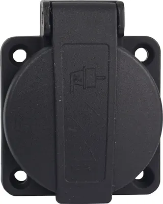 Produktbild von Schuko Einbausteckdose Anbausteckdose 1-Fach 16A 230V IP54 Schwarz Schraubanschluss