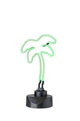 Produktbild von Neonlampe Palme grün  Deko Tischlampe 14x20x36cm