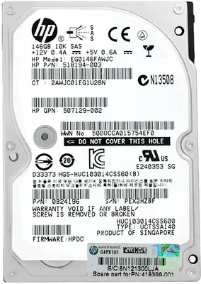 Immagine prodotto di Disco rigido HP EG0146FAWJC 146 GB SAS 10 000 Rpm 2,5" pollici 518194-003