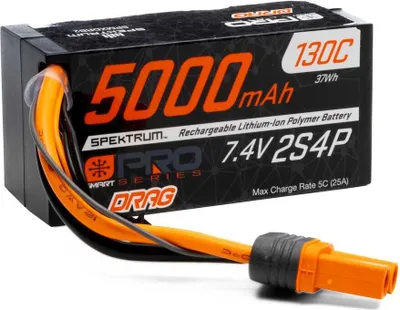 Obrázek produktu pro Spektrum Lipo baterie 7.4V 5000mAh 2S4P Smart Pro Drag 130C IC5
