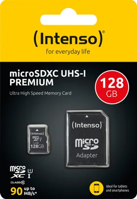 Produktbild von Intenso Speicherkarte microSDXC-Card PREMIUM 128 GB