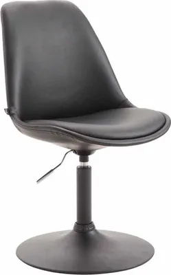 Produktbild von Esszimmerstuhl Kunstleder – Moderner Stuhl – Höhenverstellbar & 360° drehbar | Farbe: Schwarz | Grundfarbe: Schwarz