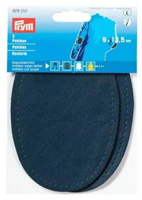 Imagen del producto de Parche de imitación de cuero Nappa, para coser, 9 x 13,5 cm, azul oscuro