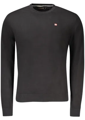 Produktbild von Herrenpullover Schwarz: Regular Fit Langarmshirt mit Stickerei