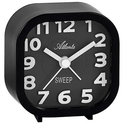 Produktbild von Atlanta 2110/7 Wecker Quarz analog schwarz leise ohne Ticken mit Licht