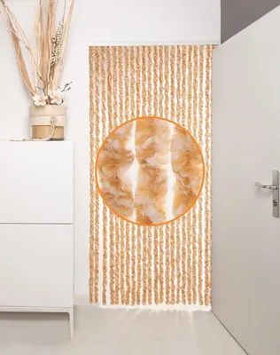 Image de Rideau anti-insectes Rideau de porte Fil Flausch 100x200cm Moustiquaire bronze/blanc/mixte