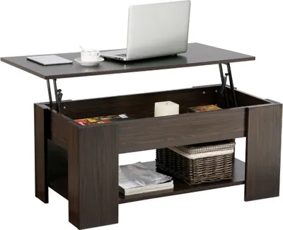 Produktbild von Yaheetech Couchtisch mit Höhenverstellbarer Platte Kaffeetisch ausziehbarer Wohnzimmertisch Sofatisch für Wohnzimmer, Büro