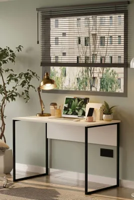 Produktbild von Skye Decor, Hochwertiger Nesting Tisch (3 Teile) - Saphir Eiche, 100 cm, Weiß
